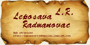 Leposava Radmanovac vizit kartica